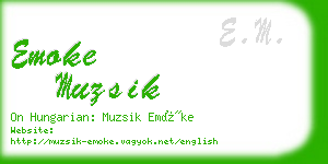 emoke muzsik business card